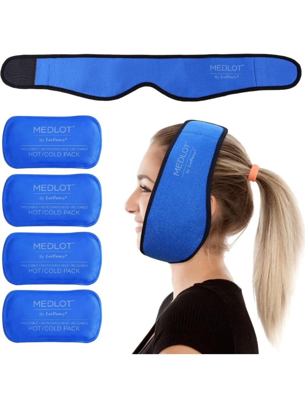 Reusable Hot Cold Therapy Ice Pack Wrap for TMJ, Wisdom Teeth & Facial Pain